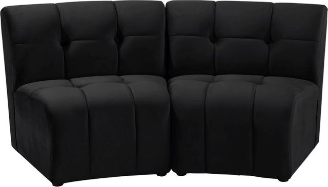 Meridian Furniture Limitless 2-Piece Black Velvet Modular Sectional-3