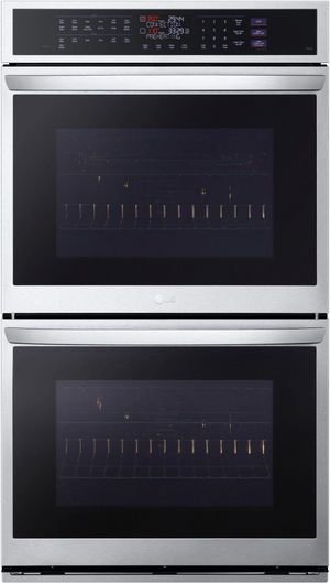front view of the LG 30” PrintProof® Stainless Steel Built In Double Electric Wall Oven