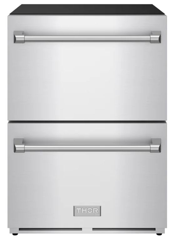 Thor Kitchen® Gordon Ramsay 24" 5.4 Cu. Ft. Stainless Steel Under-Counter Outdoor Freestanding Freezer Drawer-0