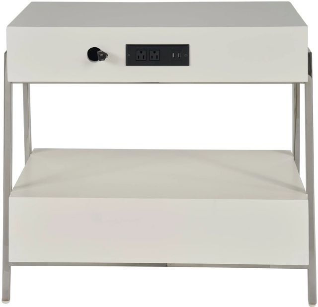 Universal Explore Home™ New Modern Ingrid Polished Nickel Nightstand-3