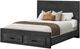 Monarch Specialties Inc. Graphite Grey Queen Panel Bed with 2 Drawers-2