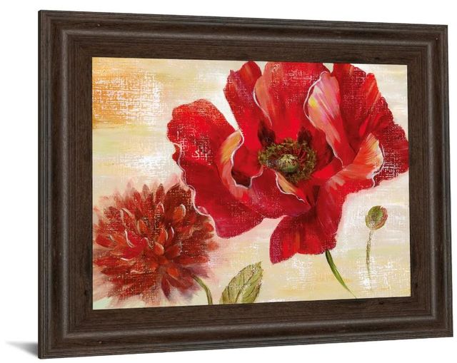 Classy Art Passion For Poppies Il by Nan Framed Print Wall Art-1
