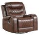 Homelegance® Putnam Brown Swivel Manual Glider Recliner-0