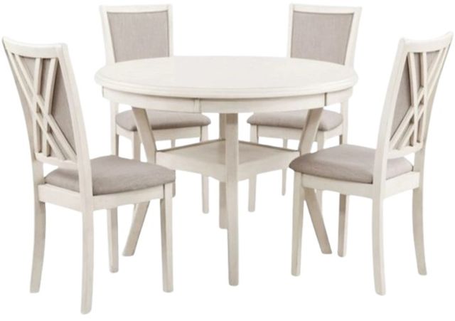 New Classic® Home Furnishings Amy 5-Piece Bisque Round Dining Set-0