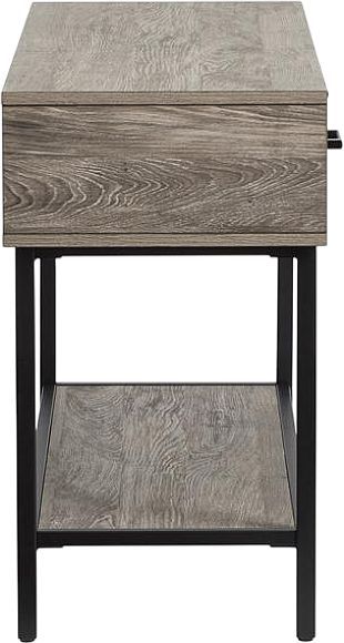 Magnussen Home® Fenwick Whitetail Brown Rectangular Sofa Table with Matte Black Base-3