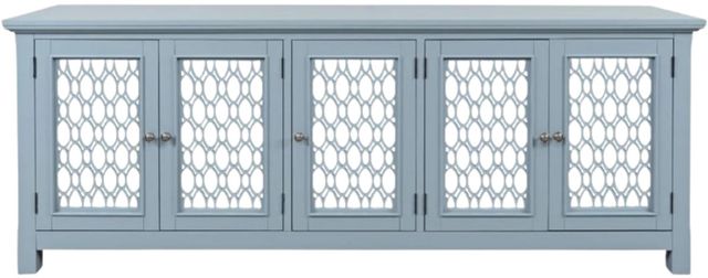 Jofran Inc. Isabella Blue 86" Mirrored Accent Cabinet-3
