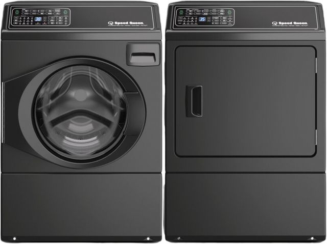 Speed Queen® Matte Black Front Load Washer & Electric Dryer Laundry Pair-0