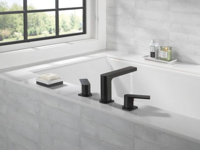 Peerless Xander® Black Matte Roman Tub Trim Kit-2
