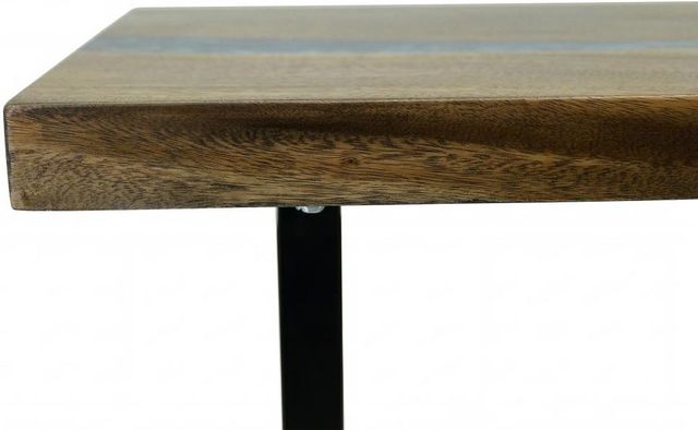 International Furniture Direct Zaphiro Brown Top Sofa Table with Black Base-4