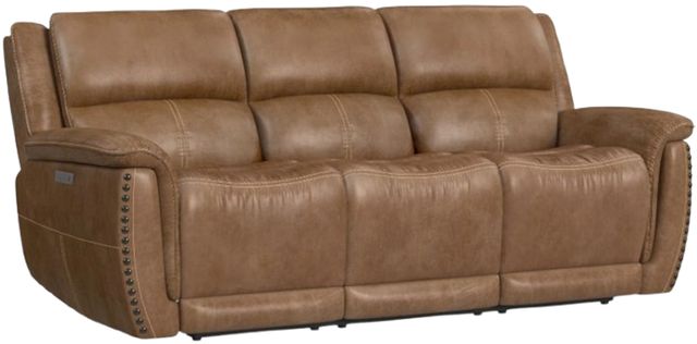 Flexsteel® Beau Silt Tan Power Reclining Sofa with Power Headrests-0