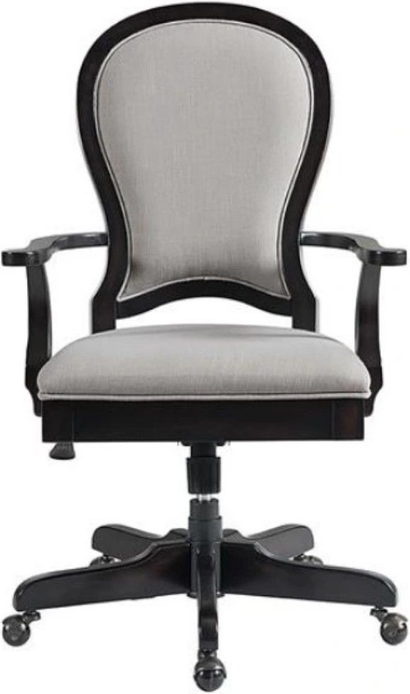Riverside Furniture Clinton Hill Gray/Kohl Black Round Back Upholstered Desk Chair