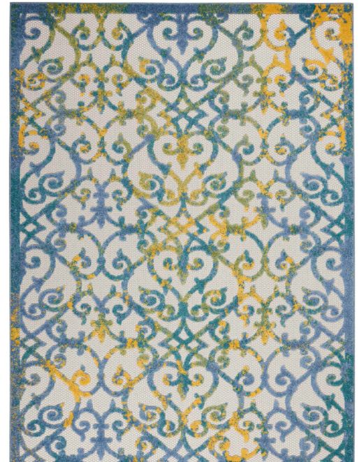 Nourison Home™ Aloha Ivory Blue 5'x8' Style 1 Area Rug-0