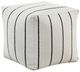 Homelegance® Easley Black/Off-White Square Pouf-0