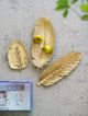 A & B Home Gold Leaf Plate-5