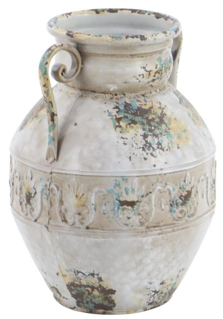 Deco Marche Distressed White Decorative Vase-1