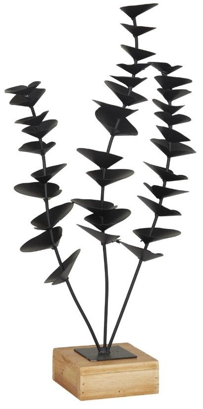 Deco Marche Black 9'' Leaf Sculpture-0