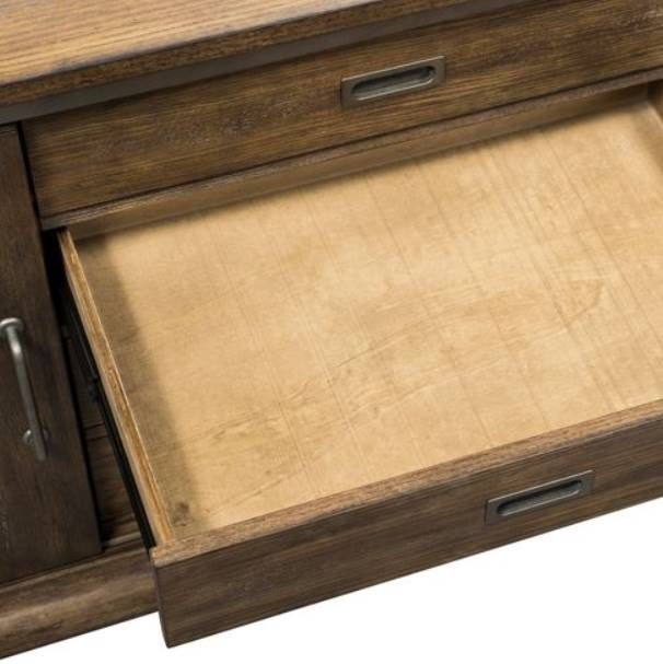 Liberty Furniture Stone Brook Rustic Saddle Executive Computer Credenza-7