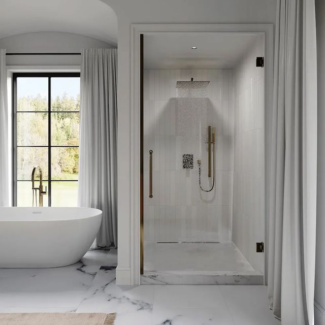 ZLINE Autograph Edition Emerald Bay Polished Gold Bath Tub Filler with Hand Shower-4