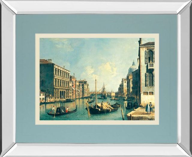 Classy Art The Grand Canal, Venice The Rialto Bridge by Antonia Canaletto Mirror Framed Wall Art-0