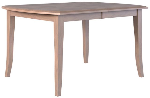 Country View Woodworking Customizable Flagstaff 42" Hickory Top Dining Table with 4-Leaves and Brown Maple Legs-0