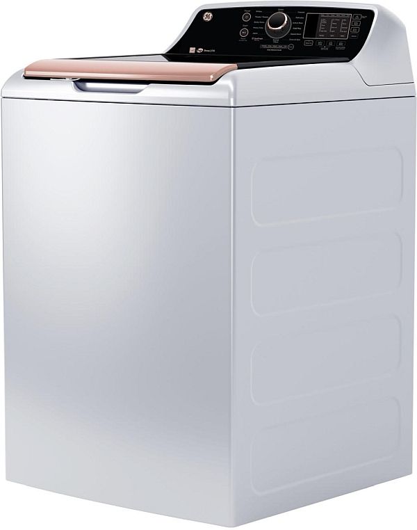 GE® 5.3 Cu. Ft. White and Rose Gold Top Load Washer with Built-In Wi-Fi-2