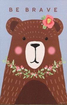 Stylecraft Bear Brave Brown/Green Wall Art-1