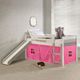 Donco Kids Pink/Gray/White Youth Twin Panel Low Tent Loft-1