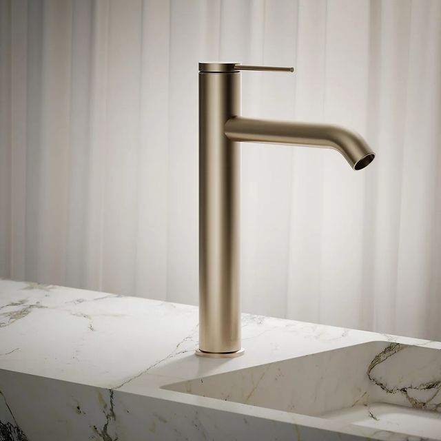 KOHLER® Components® Vibrant Brushed Bronze Tall Single-Handle Bathroom Sink Faucet-3