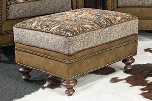 Marshfield Furniture Quincy Black/Light Brown/Taupe Ottoman-0