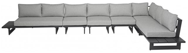 Meridian Furniture Maldives 3-Piece Dark Gray/Gray Aluminum/Fabric 102" Outdoor Modular Sectional-1