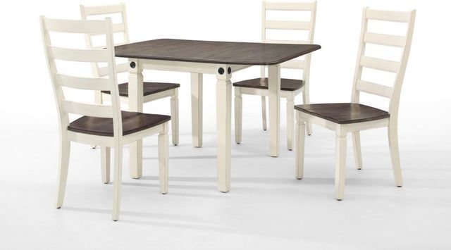 Intercon Glennwood Rubbed White/Charcoal Side Chair-2