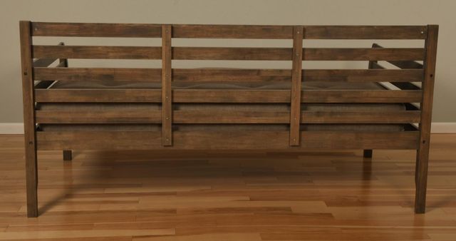 Kodiak Furniture Boho Linen Stone/Rustic Walnut Twin Daybed with Mattress-2