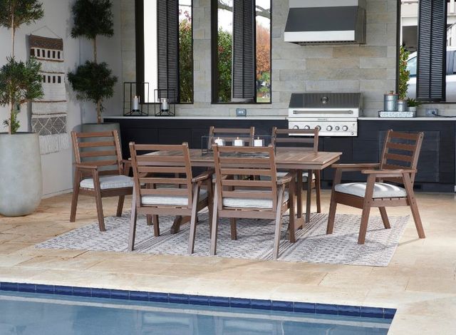 Signature Design by Ashley® Emmeline Brown 7-Piece Outdoor Dining Table Set-3
