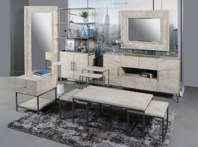 Parker House® Crossings Monaco Weathered Blanc Floor Mirror-3