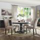ACME Furniture Nolan Round White Marble Top Dining Table with Salvage Dark Oak Base-3