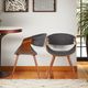 Armen Living Butterfly Charcoal/Walnut Dining Arm Chair-2