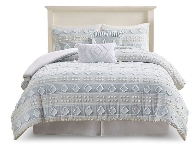 Olliix by Harbor House Brice 6 Piece Multi California King Cotton Clipped Jacquard Comforter Set-0