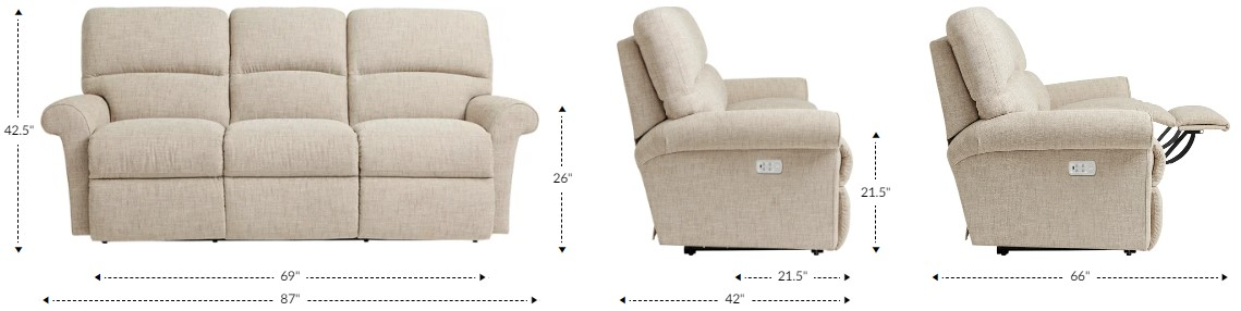 relaページ La-Z-Boy® Robin Linen Power Reclining Sofa with Headrest and