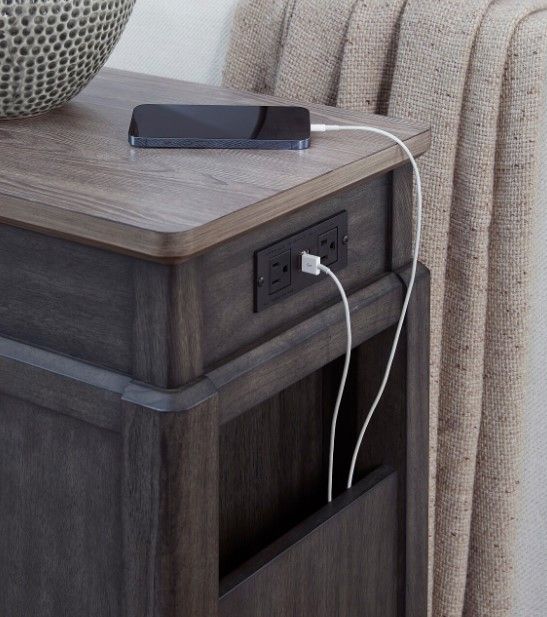 Null Furniture Lake Lure Gray Fog Chairside Cabinet-1