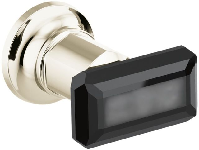 Brizo Invari® Brilliance® Polished Nickel 2-Handle Wall Mount Tub Filler Black Crystal Knob Handle Kit-0