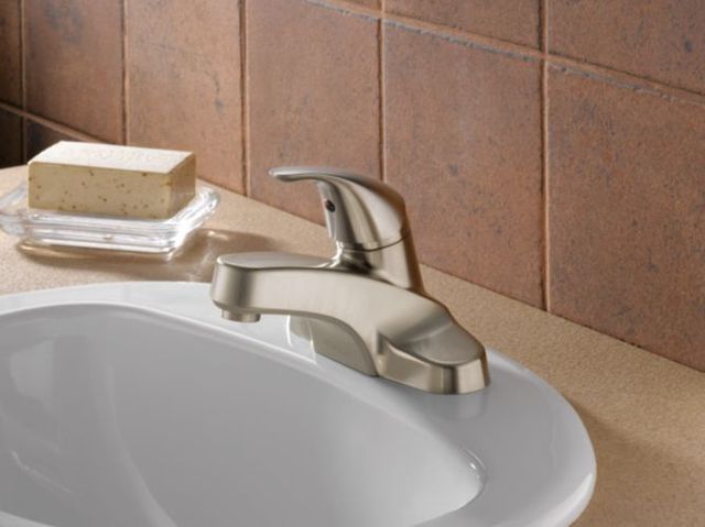 Peerless Core Brushed Nickel 6" Single Handle Bathroom Faucet-1