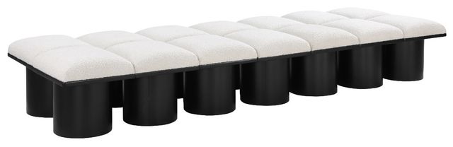Meridian Furniture Pavilion 14-Piece Cream/Black 109" Modular Bench Set-0