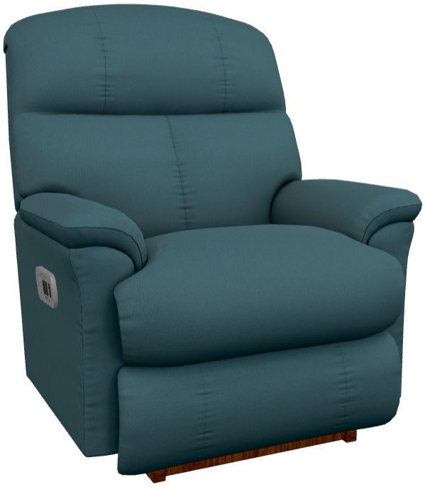 La-Z-Boy® Reed Arctic Blue Leather Power Rocking Recliner with Headrest-0
