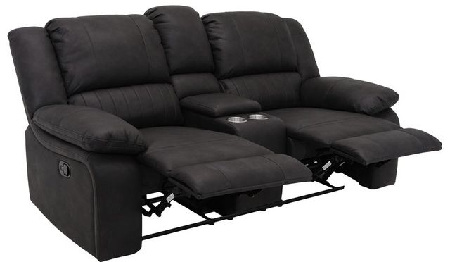 Emerald Home Navaro Black Manual Reclining Loveseat-1