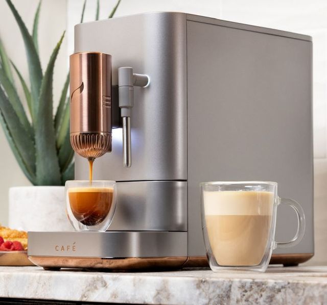 FLOOR MODEL Café™ AFFETTO Steel Silver Automatic Espresso Machine and Frother-1