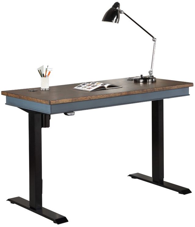 Martin Furniture BFairmont Dusty Blue Electric Sit/Stand Desk-0