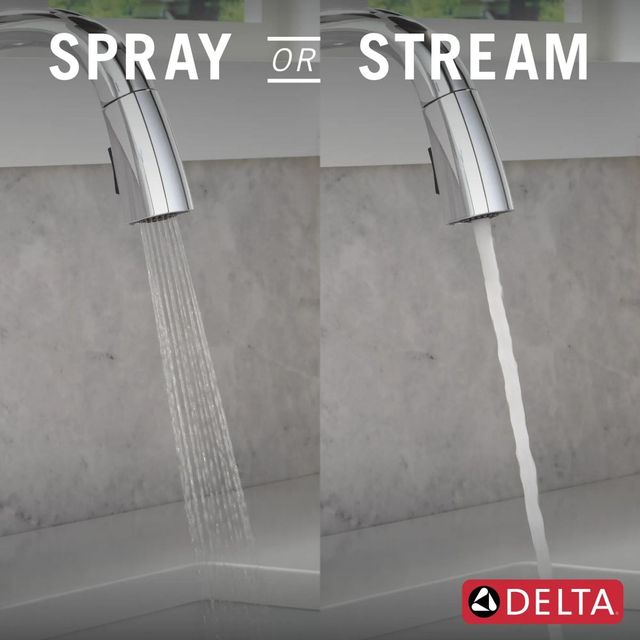 Delta Stryke® Lumicoat® Chrome VoiceIQ® Single Handle Kitchen Faucet with Touch2O® Technology-2