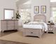 Vaughan-Bassett Bungalow Dover Grey Twin Upholstered Storage Bed-1
