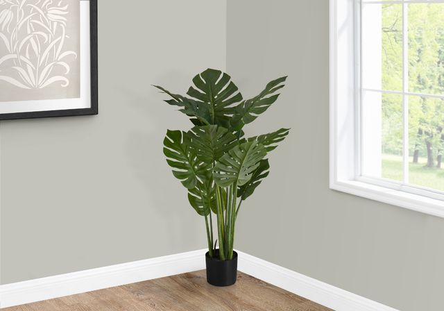 Monarch Specialties Inc. Green/Black 45" Artificial Potted Monstera Tree-3
