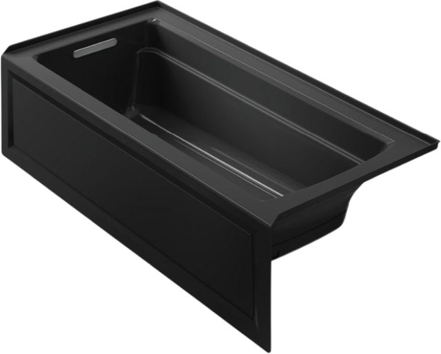 KOHLER® Archer® Black 66" x 32" Alcove Heated BubbleMassage™ Air Bath-0